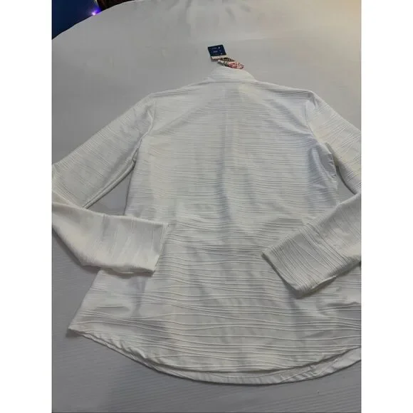 NWT Tommy Bahama Womens Golf Half Zip Performance LS WHITE Jacket UPF50 MEDIUM - Picture 12 of 13